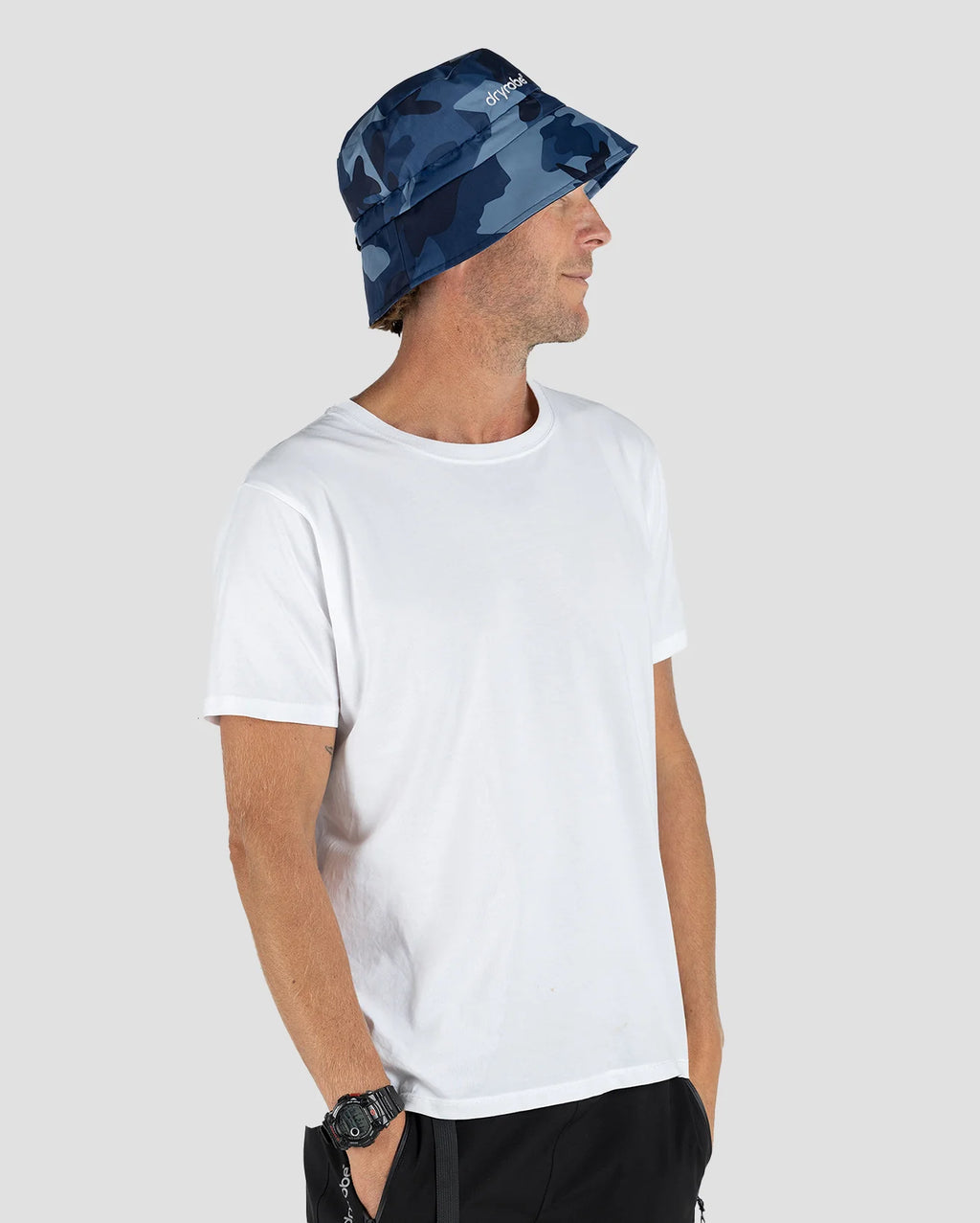 Blue Camo Fleece Lined Bucket Hat