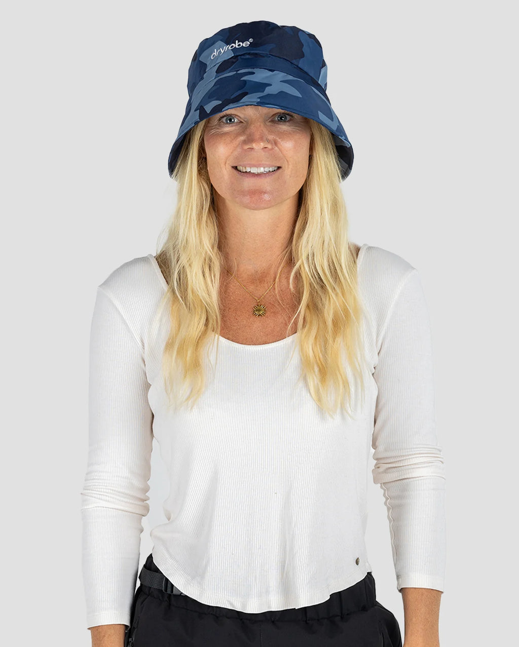 Blue Camo Fleece Lined Bucket Hat