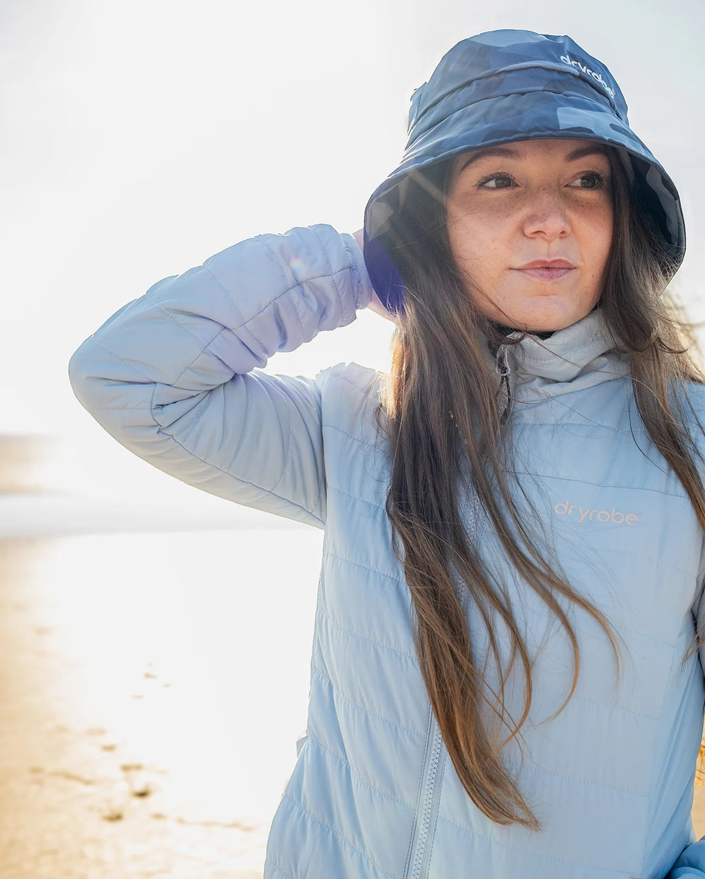 Blue Camo Fleece Lined Bucket Hat