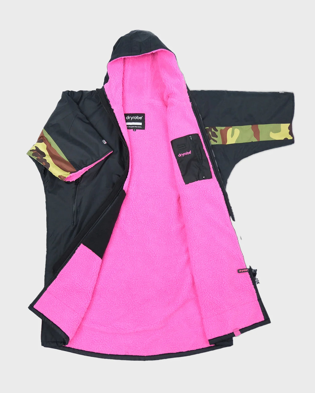 Black Camo Pink Easy-Fit Kids Advance Changing Robe - REMIX