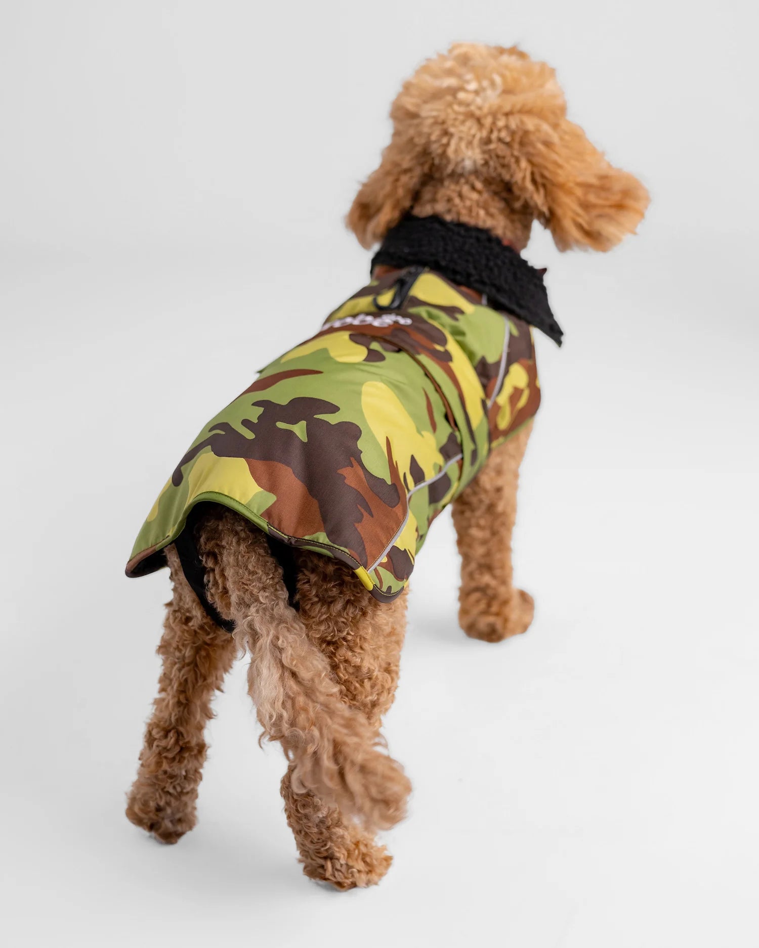 Green Camouflage Black Dog Coat