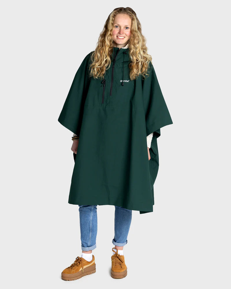 Dark Green One Size Rainproof Poncho