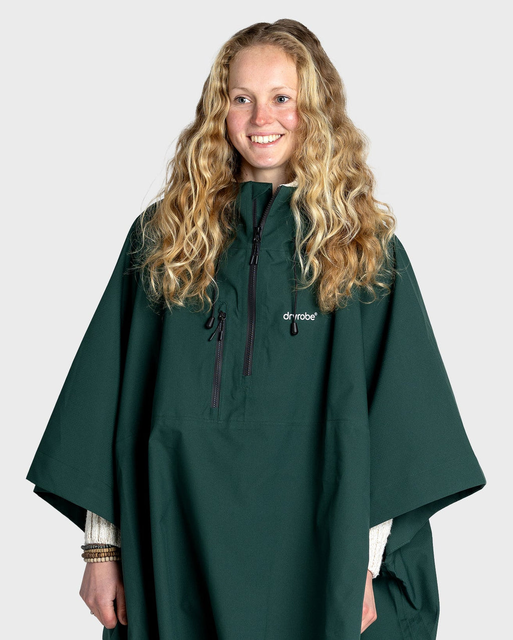 Dark Green One Size Rainproof Poncho