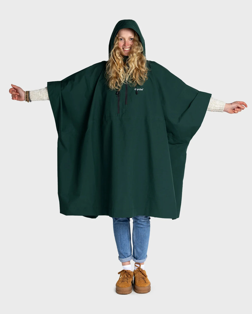 Dark Green One Size Rainproof Poncho