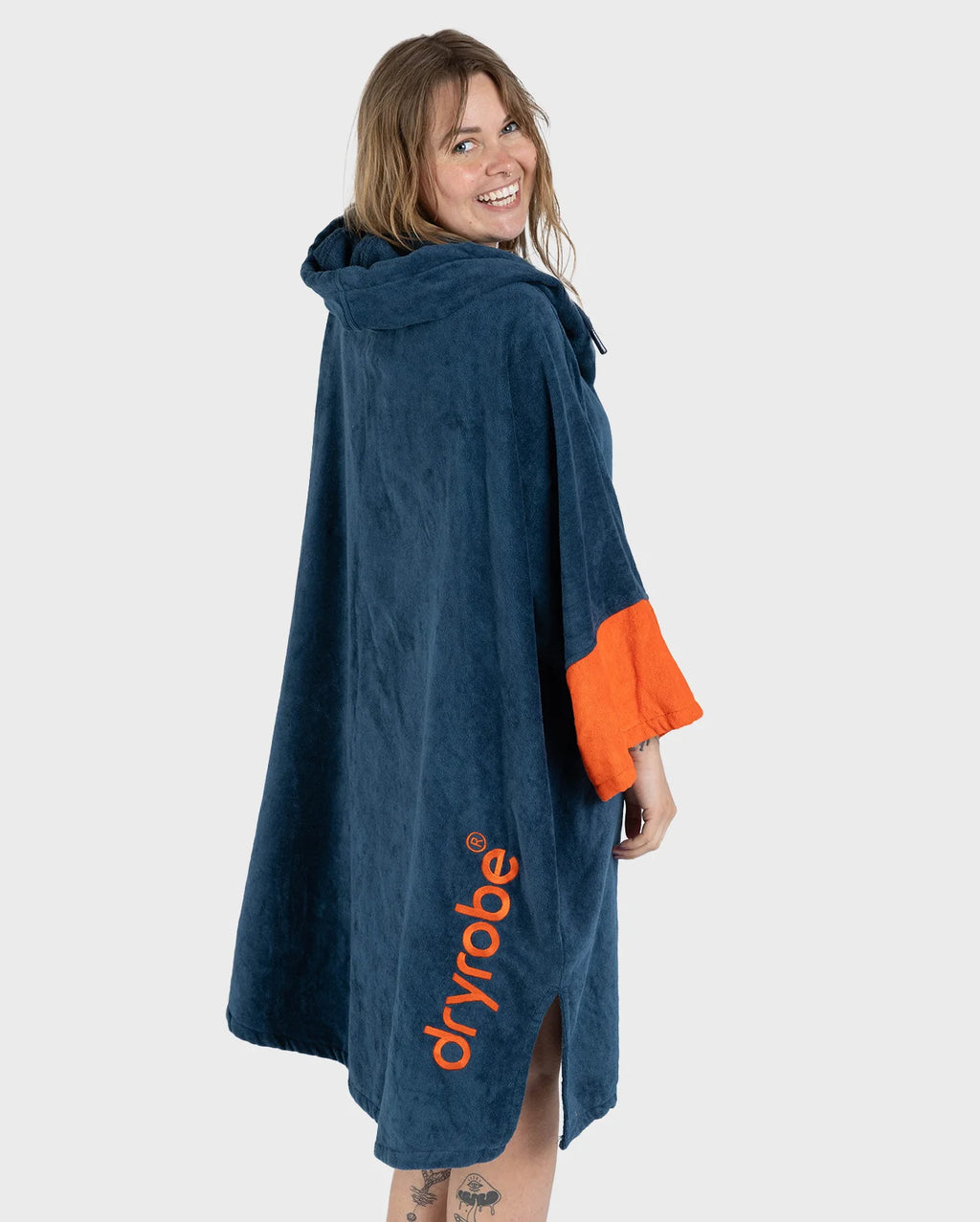 Deep Sea Blue Full-Zip Organic Towel Robe