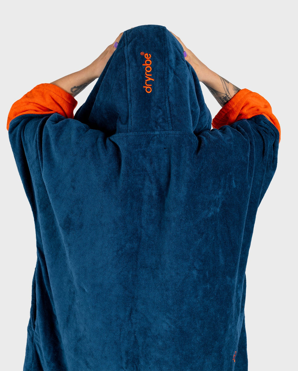 Deep Sea Blue Full-Zip Organic Towel Robe