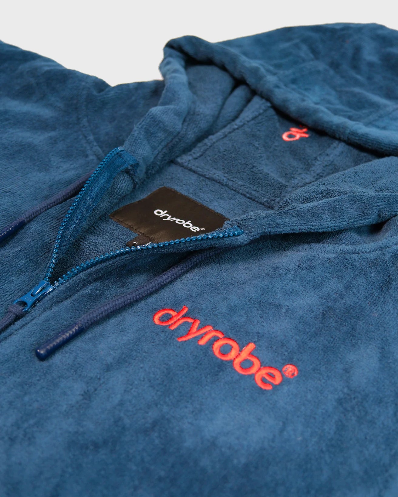 Deep Sea Blue Full-Zip Organic Towel Robe