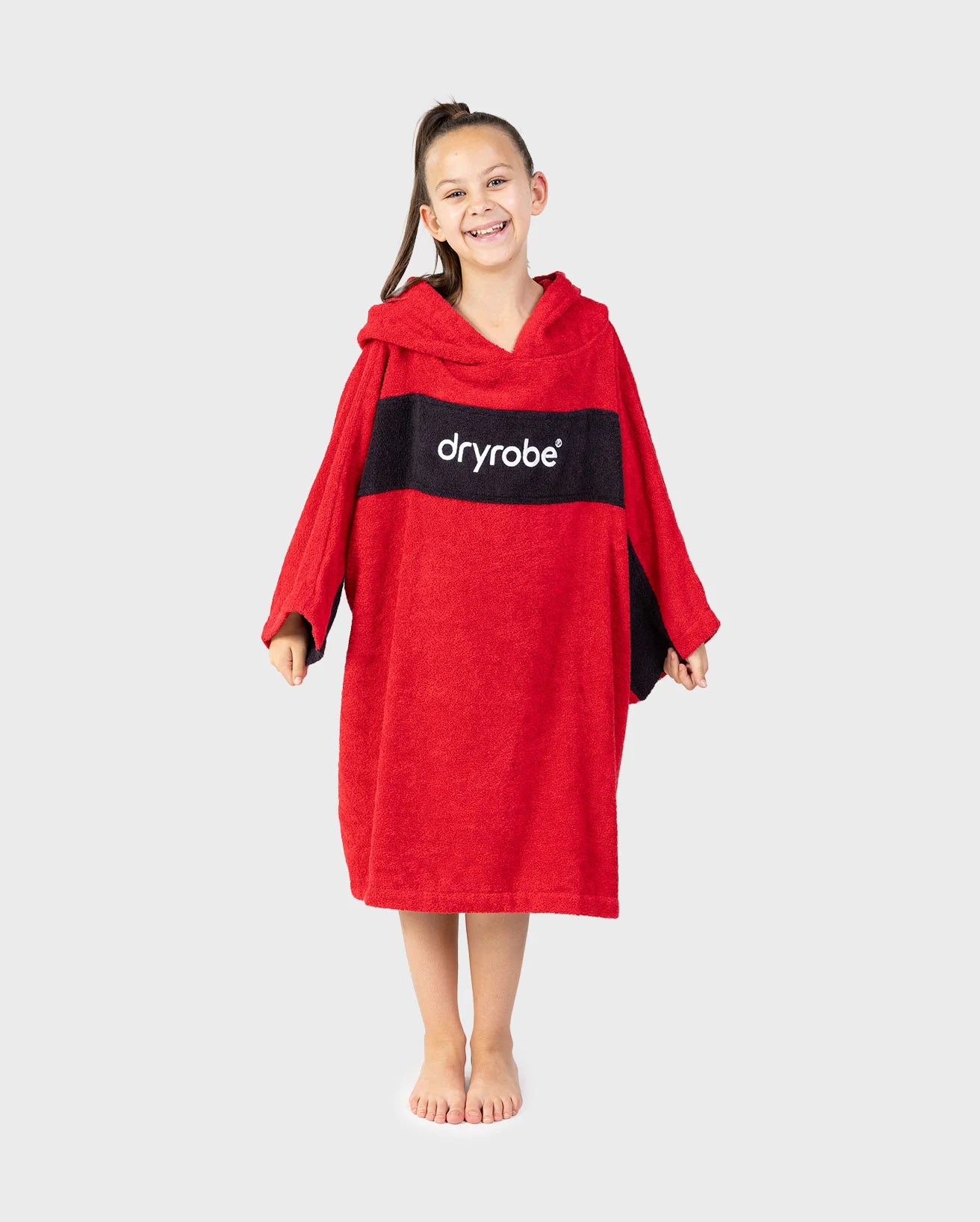 Red Black Kids Organic Towel Changing Robe - REMIX