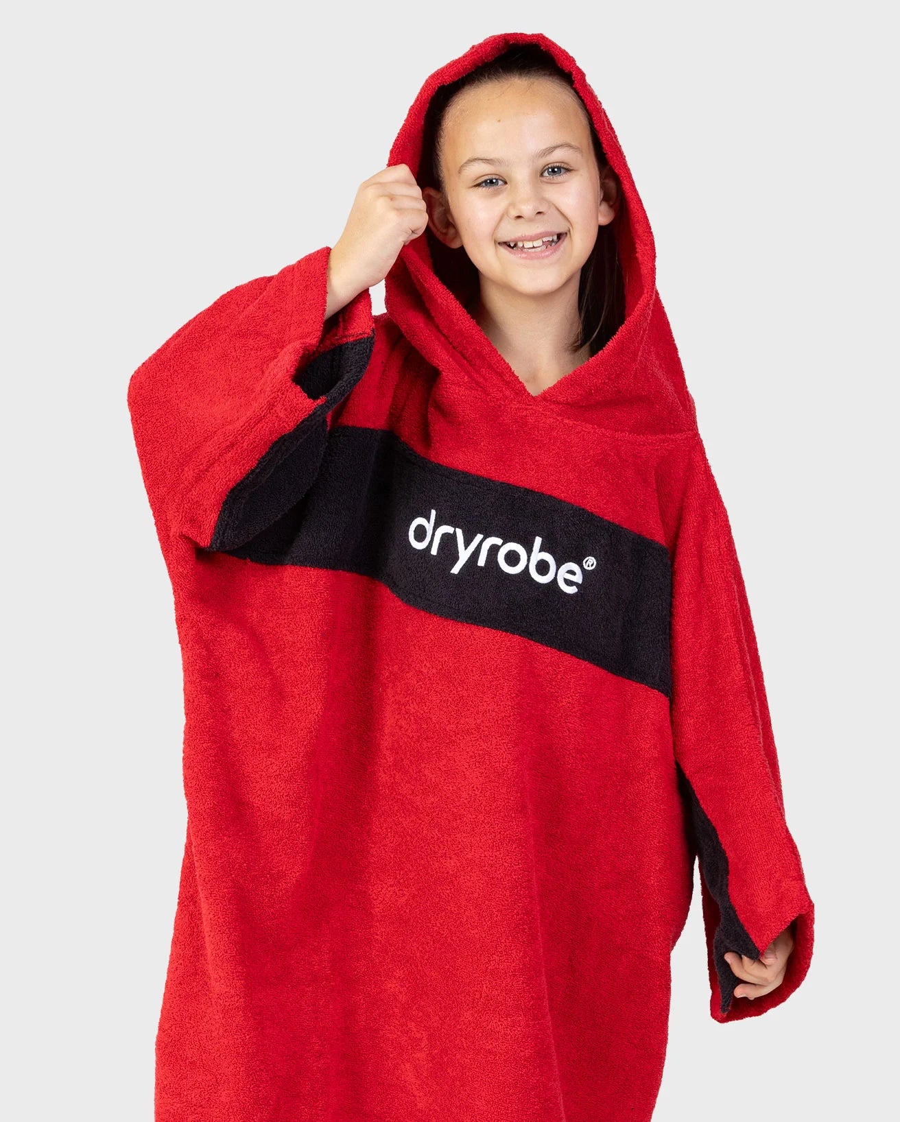 Red Black Kids Organic Towel Changing Robe - REMIX