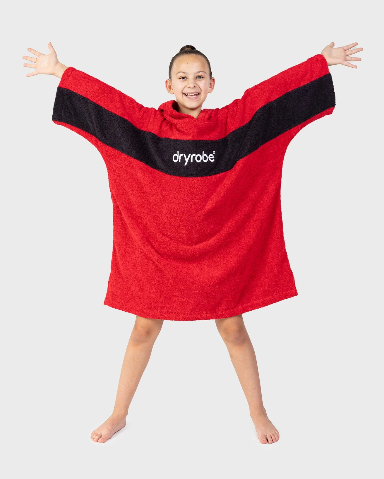 Red Black Kids Organic Towel Changing Robe - REMIX