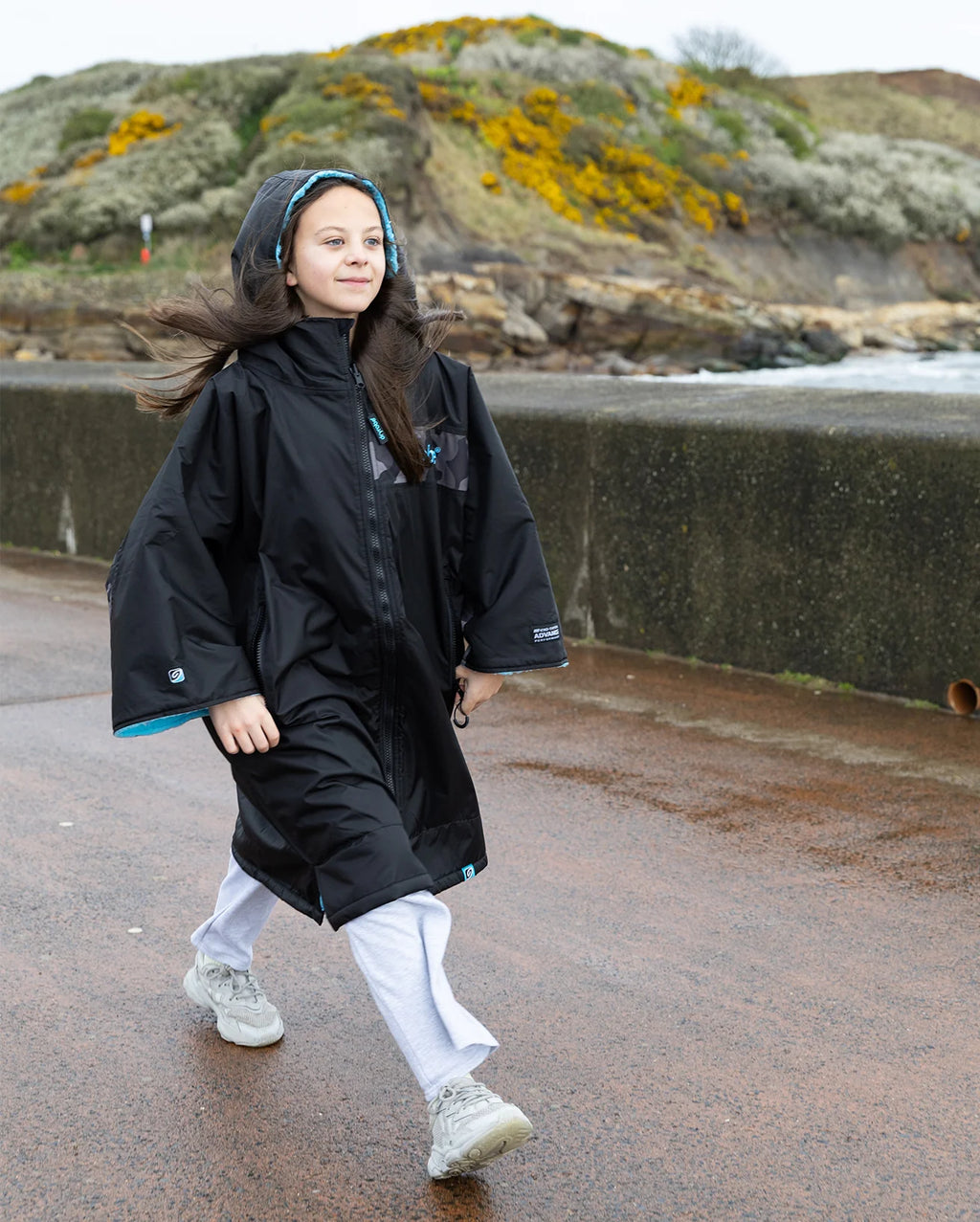 Black Blue Camo Easy-Fit Kids Advance Changing Robe - REMIX