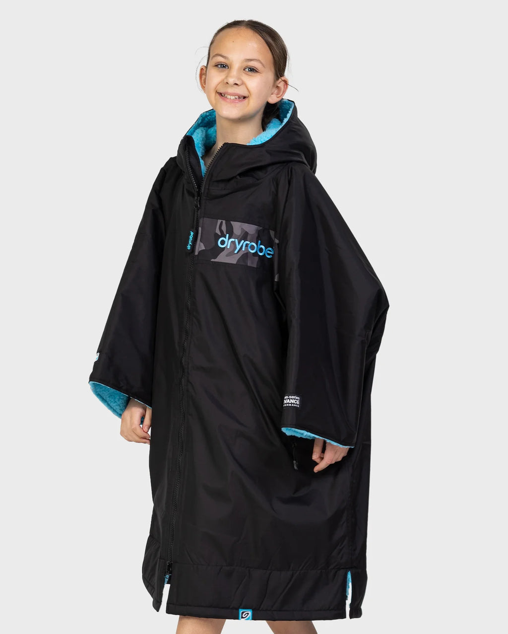 Black Blue Camo Easy-Fit Kids Advance Changing Robe - REMIX