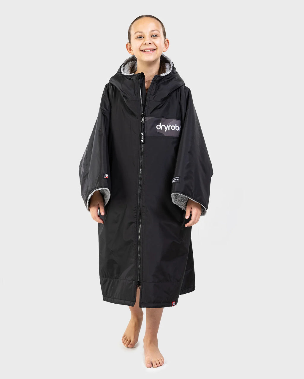 Black Grey Camo Easy-Fit Kids Advance Changing Robe - REMIX