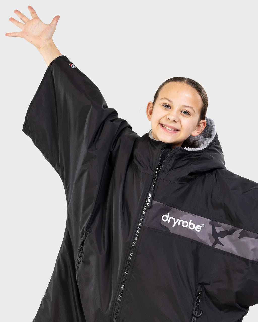 Black Grey Camo Easy-Fit Kids Advance Changing Robe - REMIX