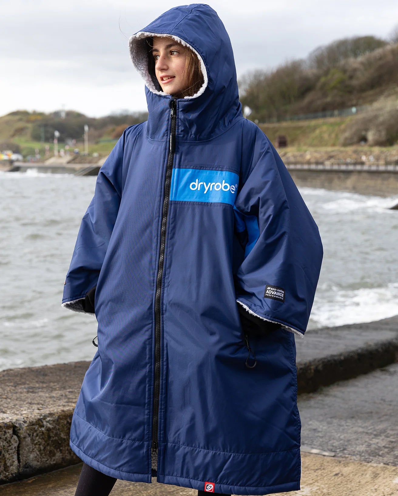 Navy Grey Cobalt Easy-Fit Kids Advance Changing Robe - REMIX