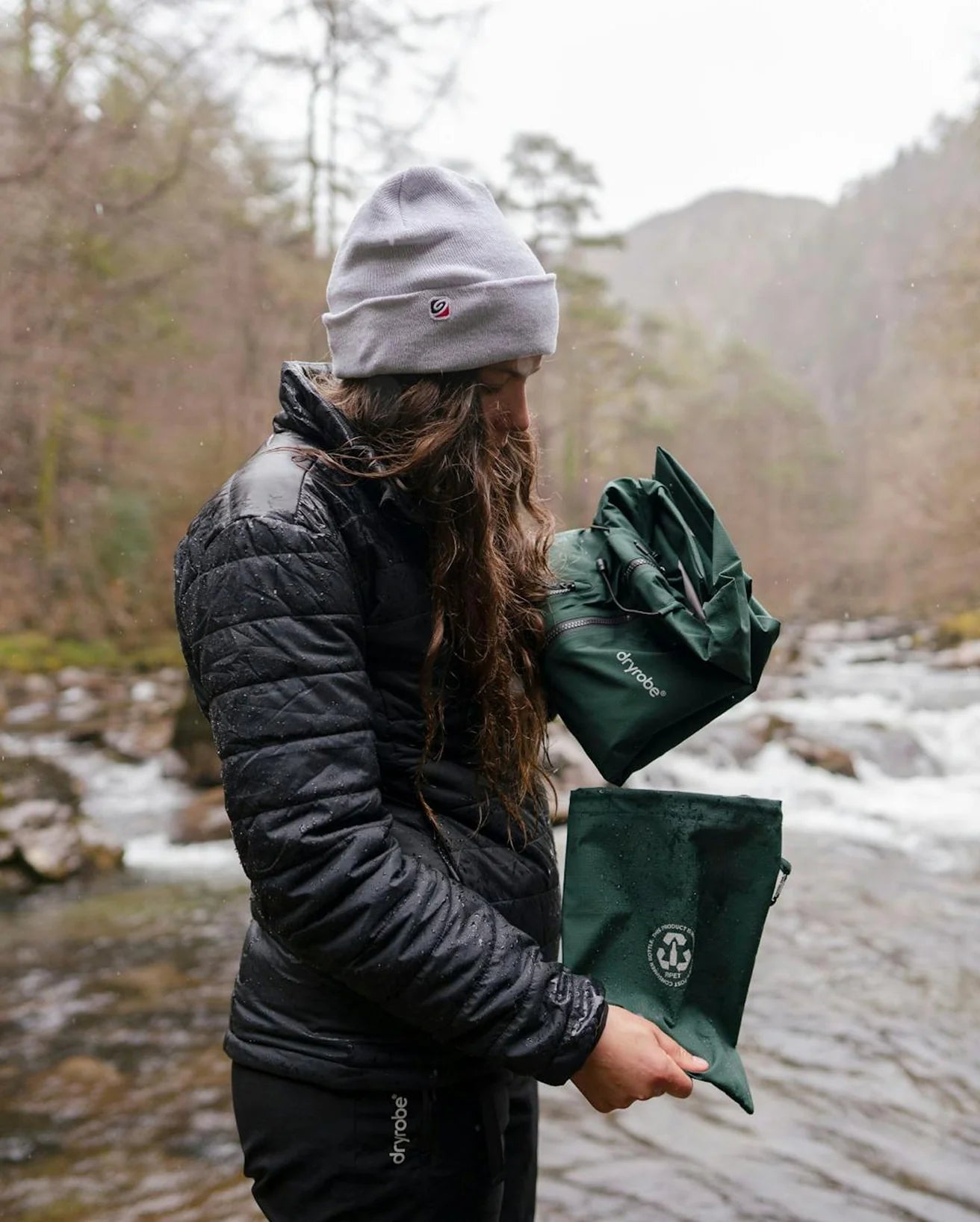 Dark Green One Size Rainproof Poncho