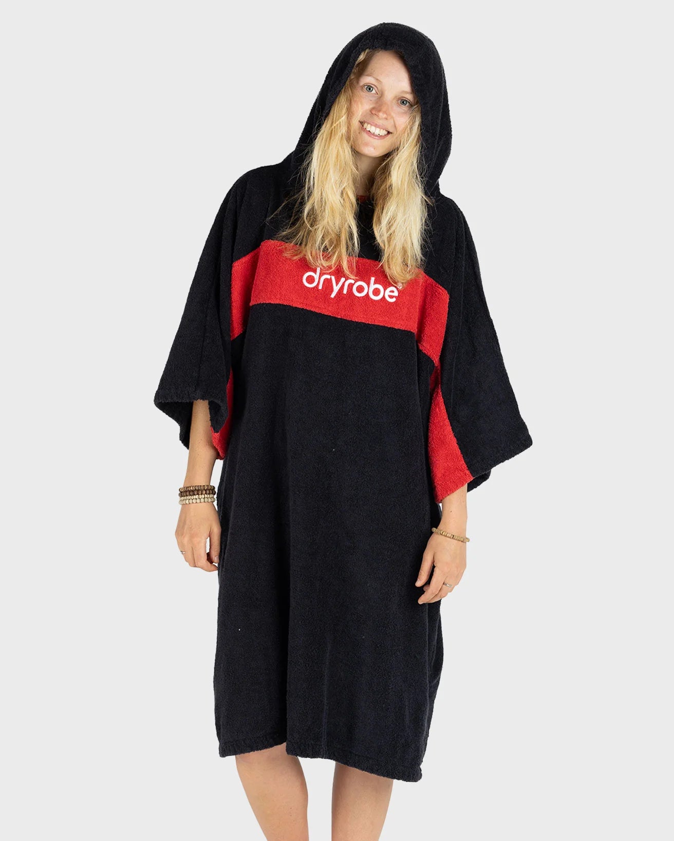 Black Red Organic Towel Changing Robe - REMIX
