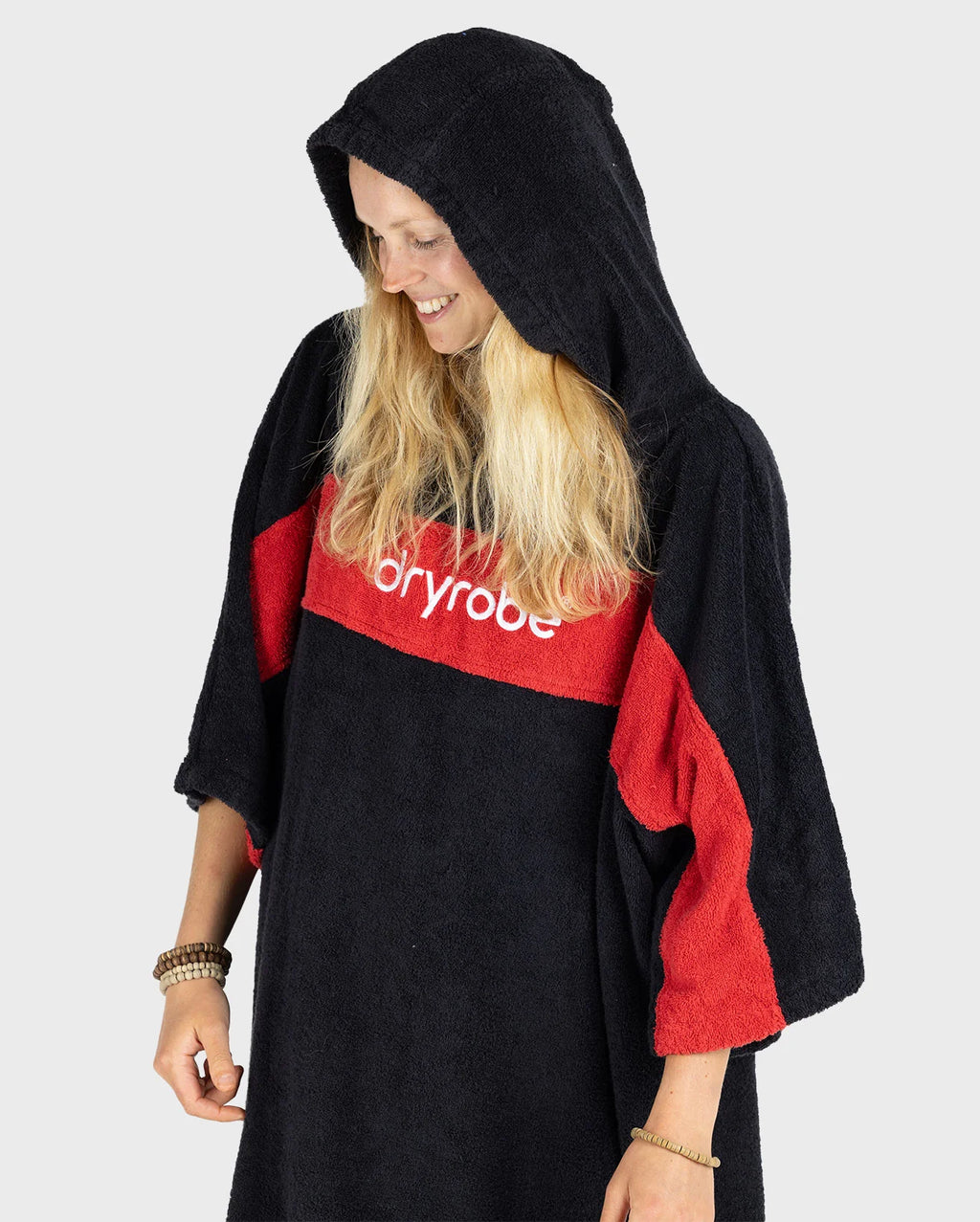 Black Red Organic Towel Changing Robe - REMIX