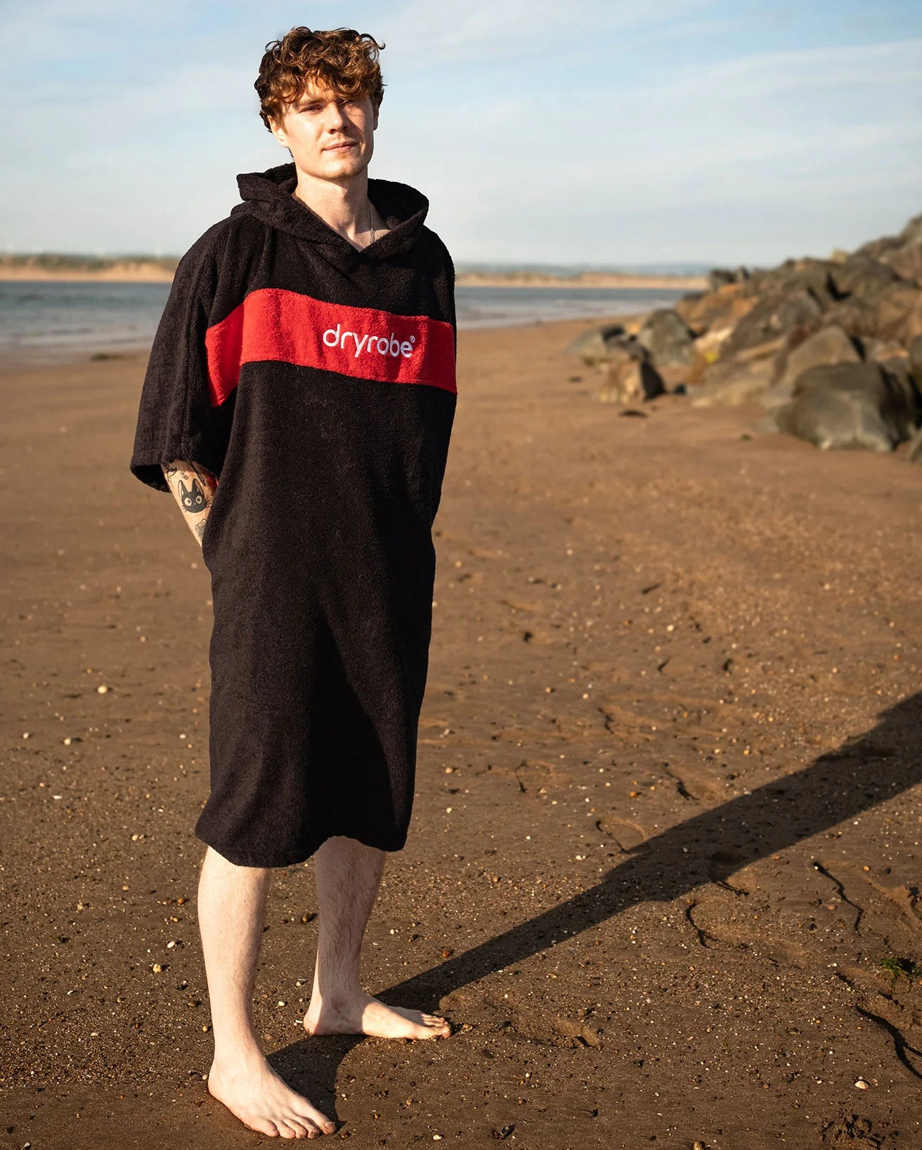 Black Red Organic Towel Changing Robe - REMIX