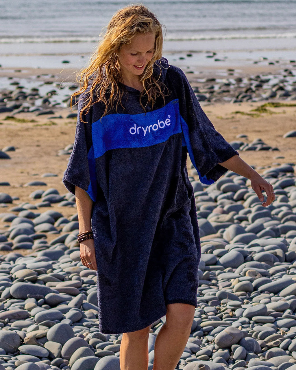 Navy Royal Blue Organic Towel Changing Robe - REMIX