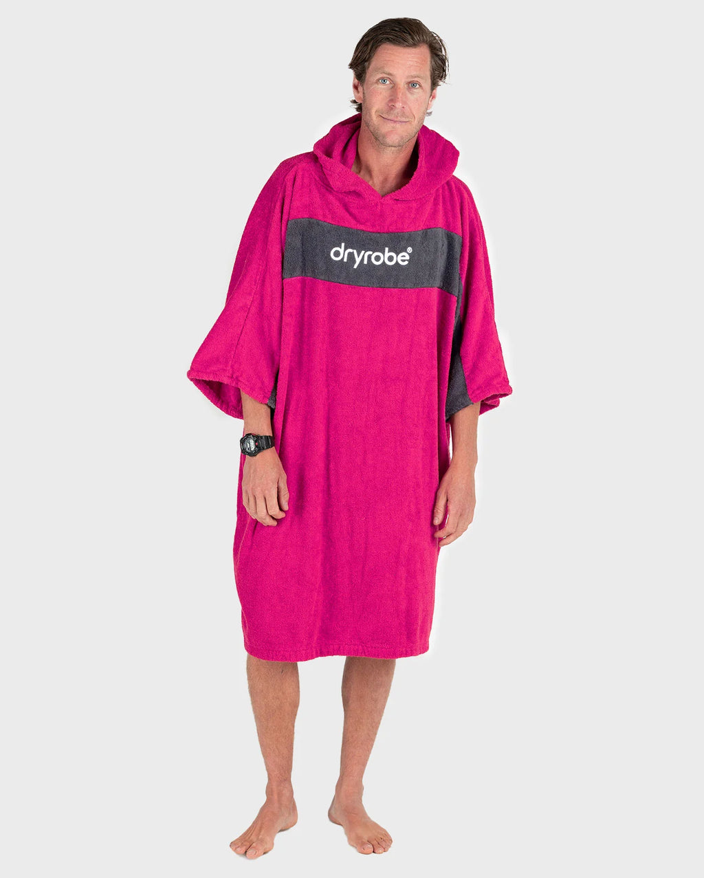 Pink Slate Grey Organic Towel Changing Robe - REMIX
