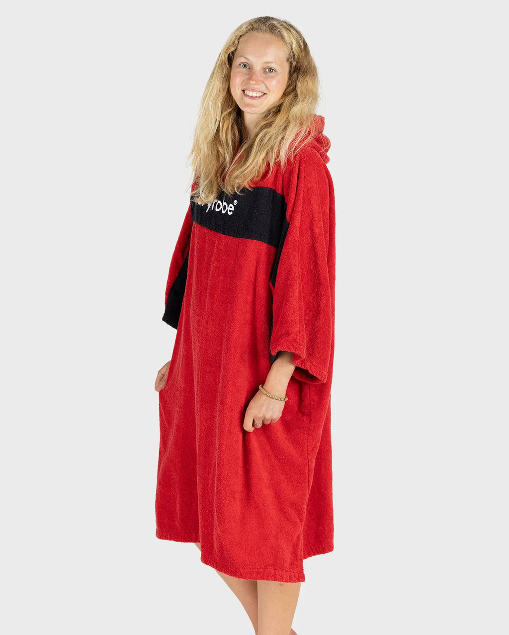 Red Black Organic Towel Changing Robe - REMIX