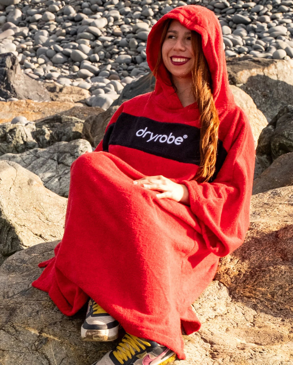 Red Black Organic Towel Changing Robe - REMIX