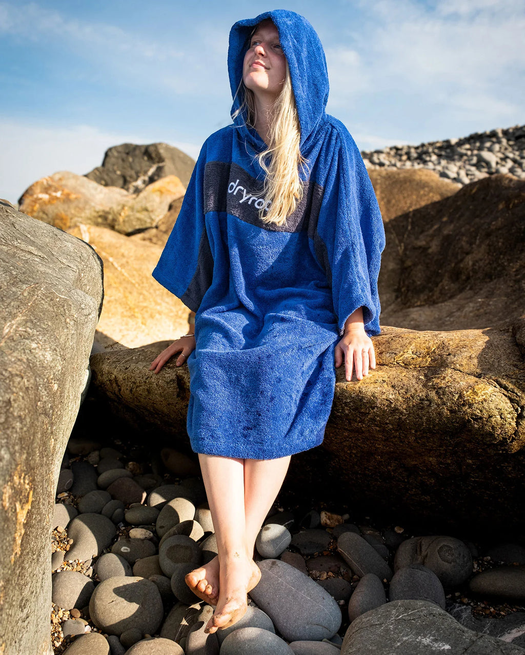 Royal Blue Navy Organic Towel Changing Robe - REMIX