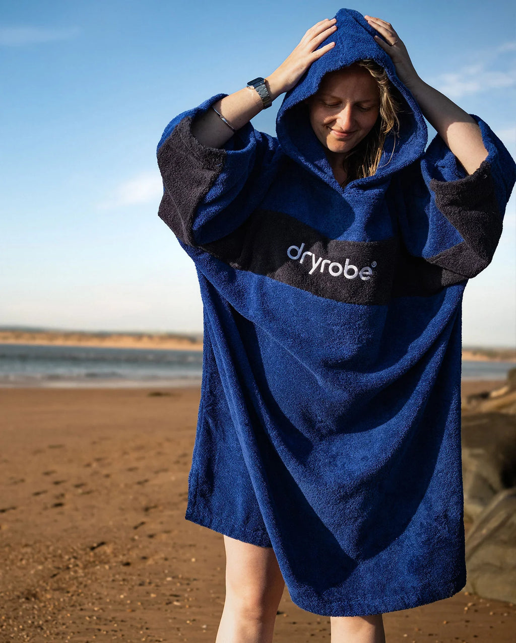 Royal Blue Navy Organic Towel Changing Robe - REMIX