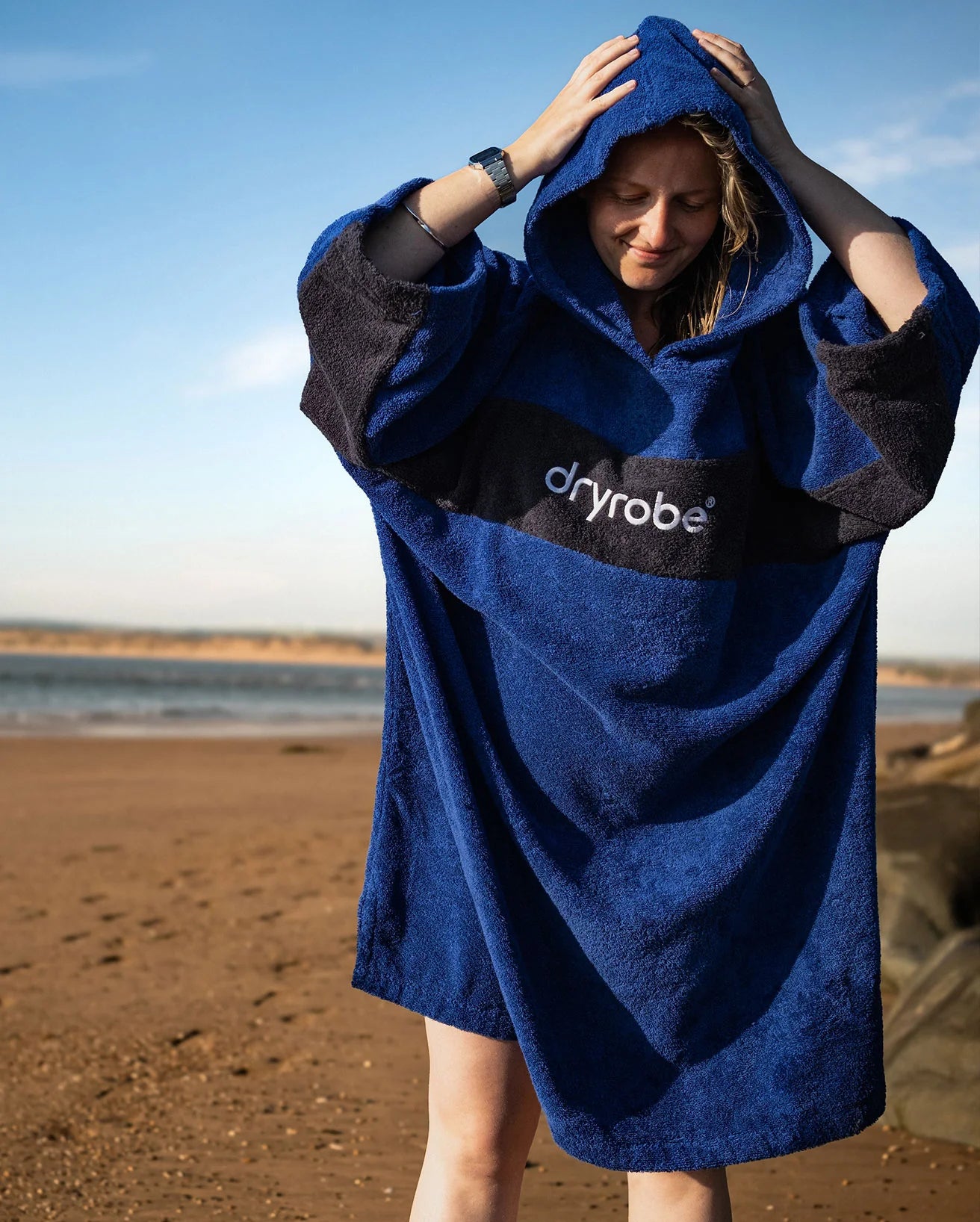 Royal Blue Navy Organic Towel Changing Robe - REMIX