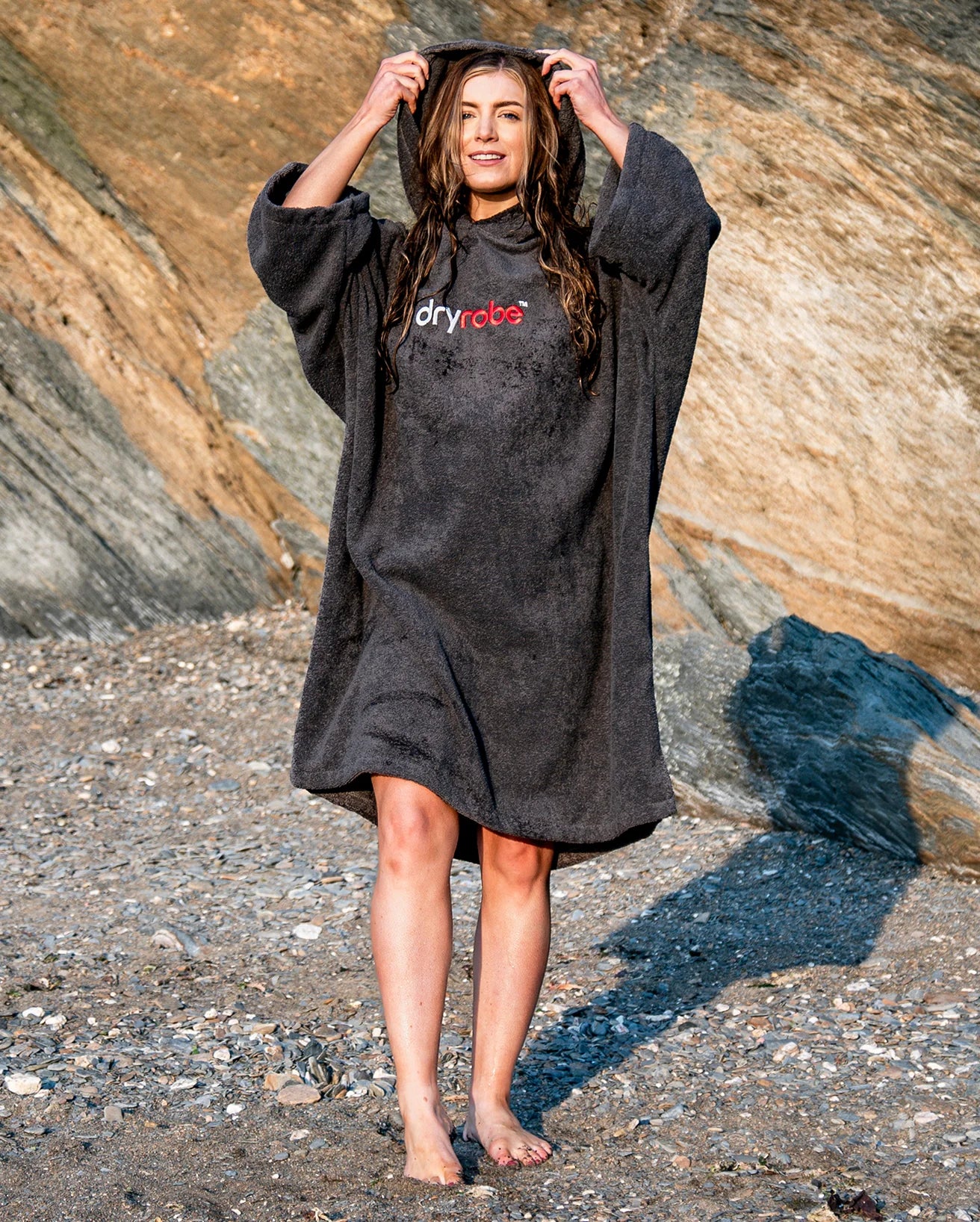 Slate Grey Organic Towel Changing Robe