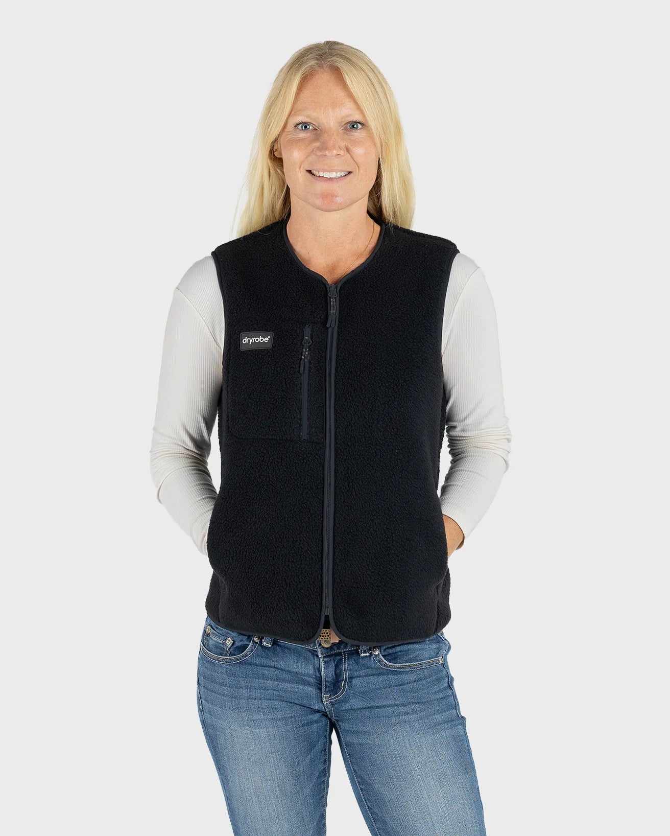 Black Thermal Unisex Fleece Gilet