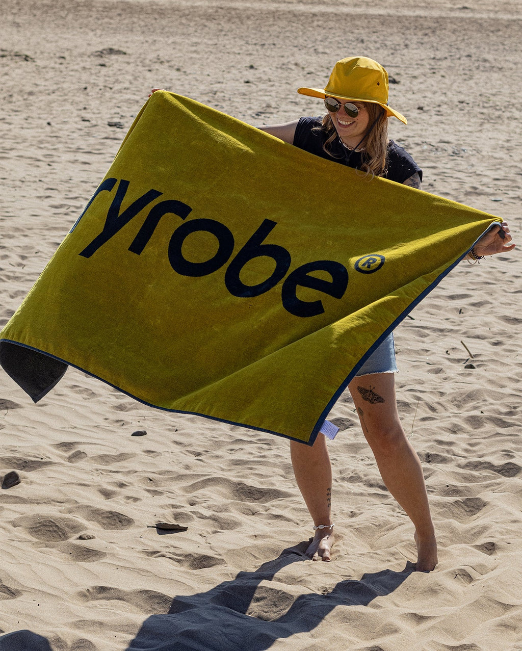 Yellow Charcoal Grey Beach Towel