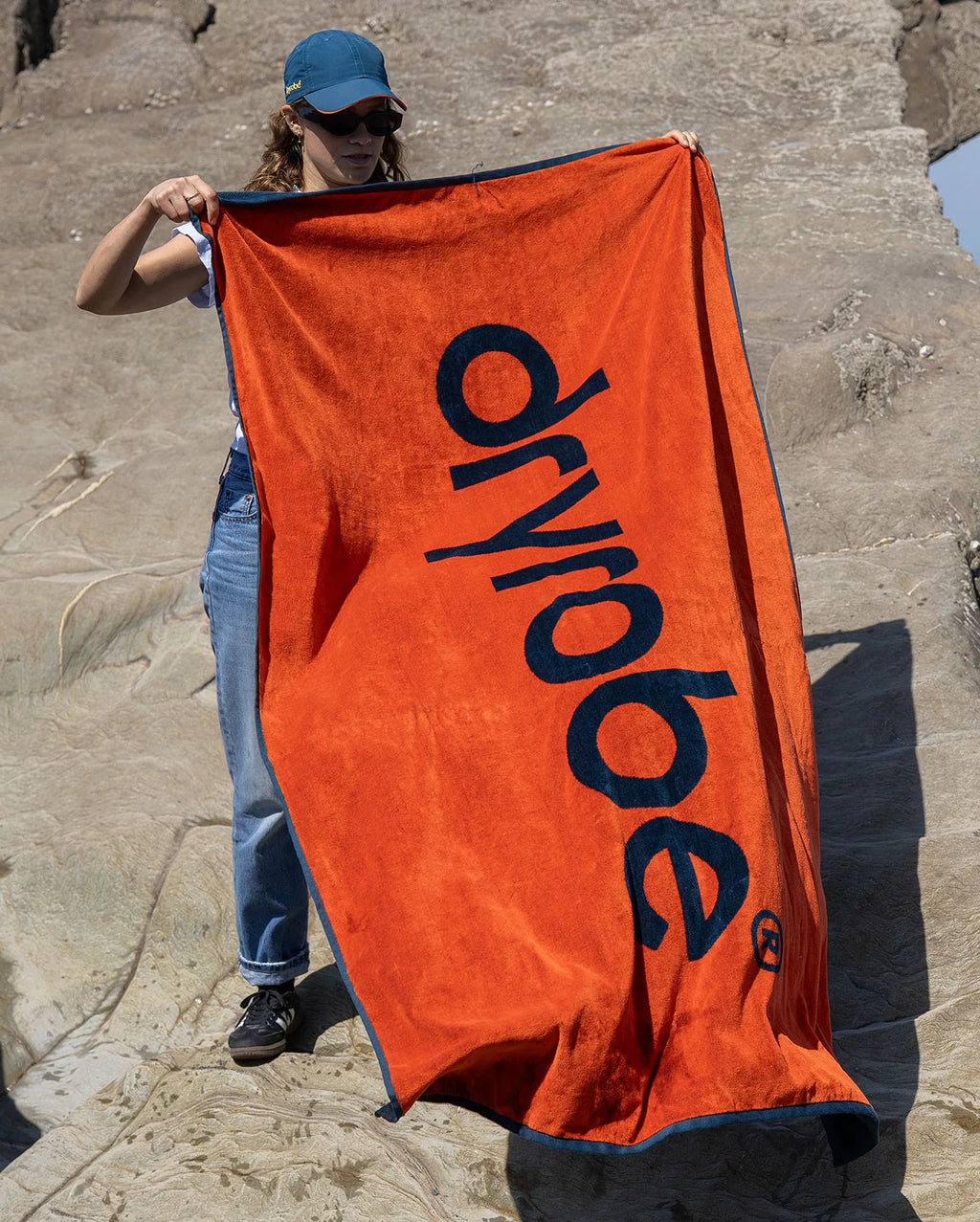 Orange Deep Sea Blue Beach Towel