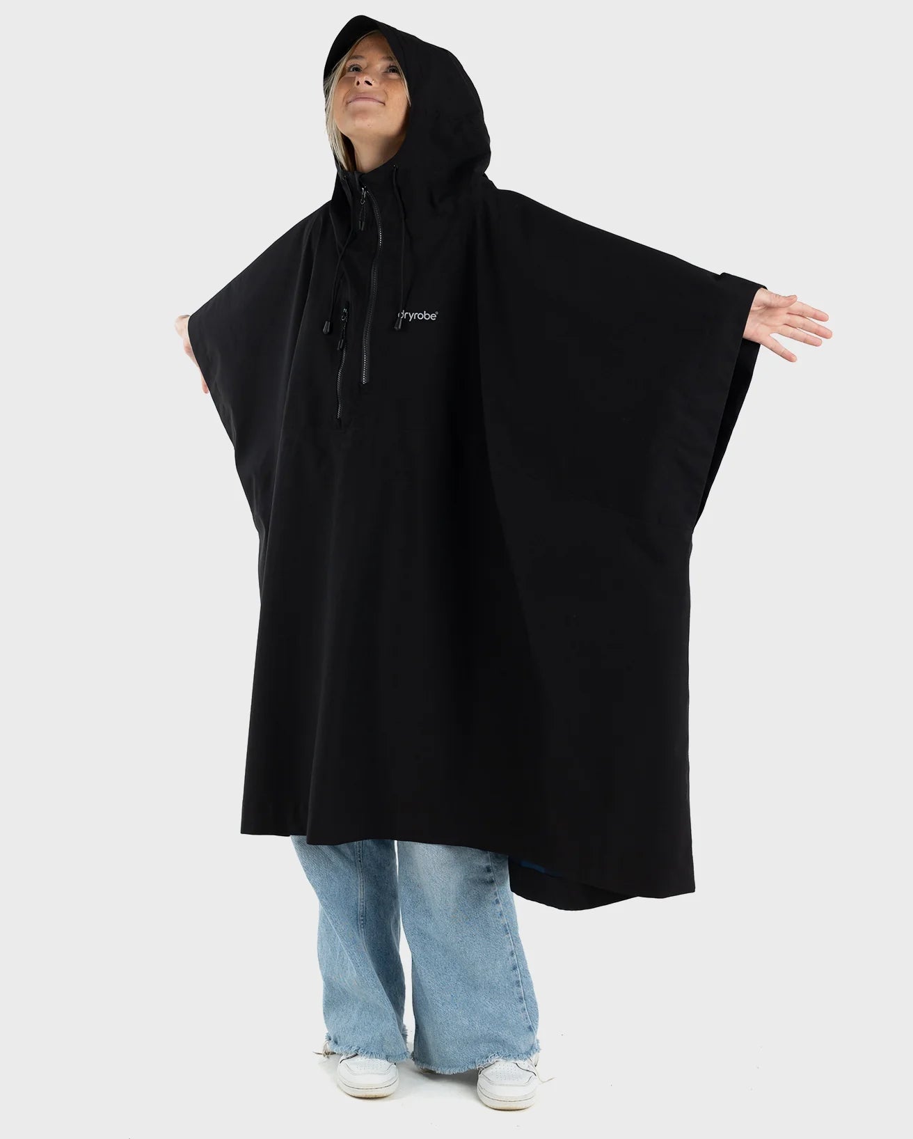 Black One Size Rainproof Poncho