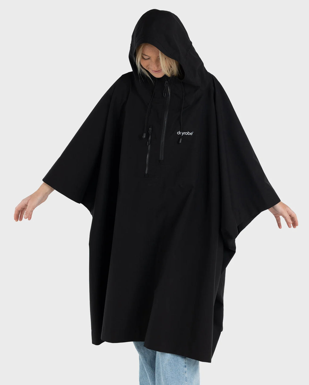 Black One Size Rainproof Poncho