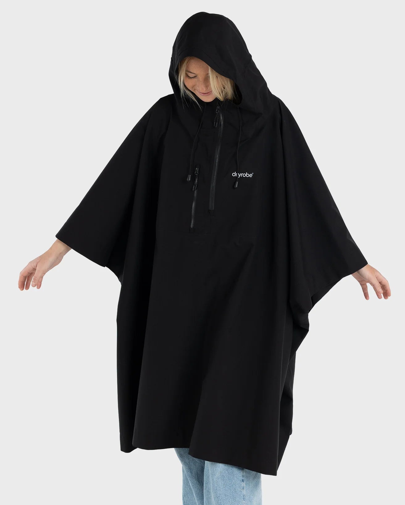 Black One Size Rainproof Poncho