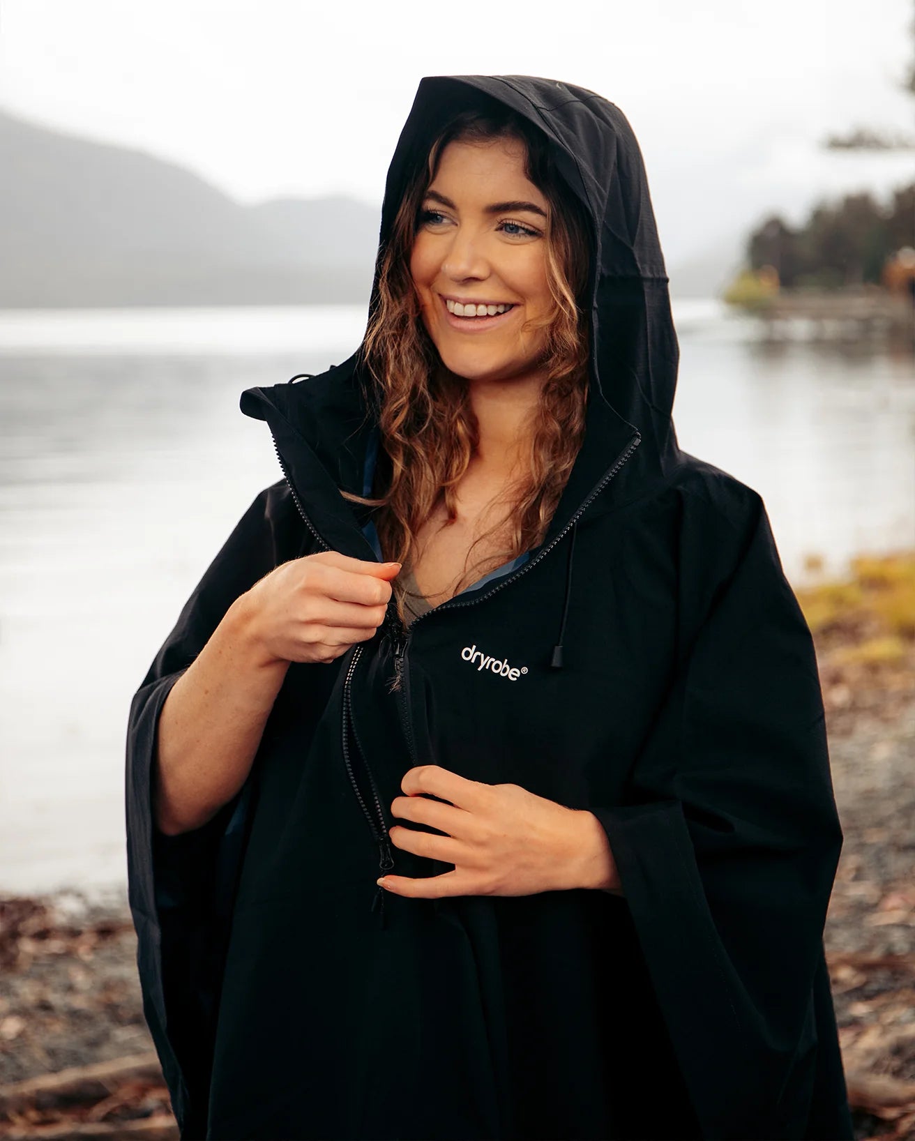 Black One Size Rainproof Poncho