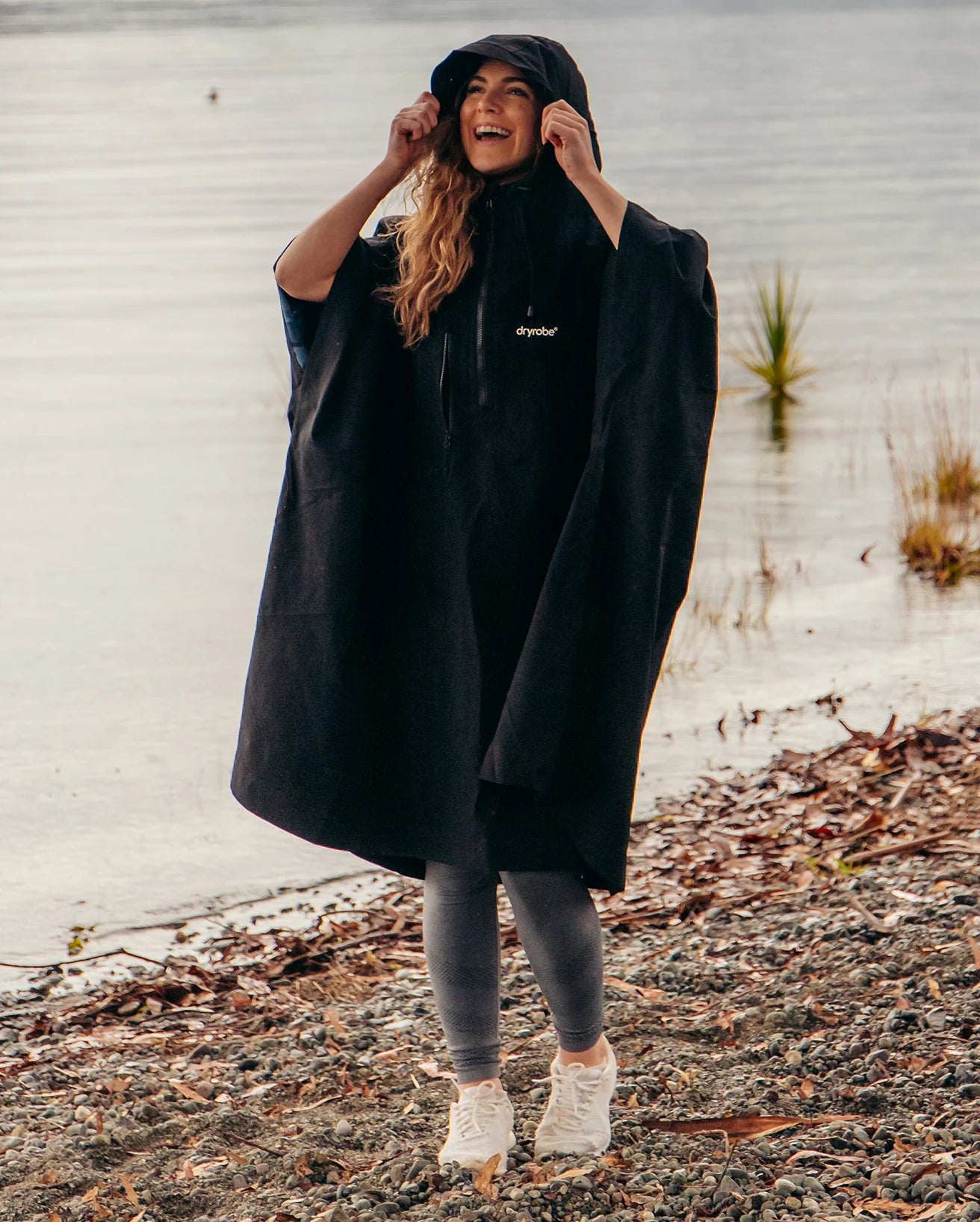 Black One Size Rainproof Poncho