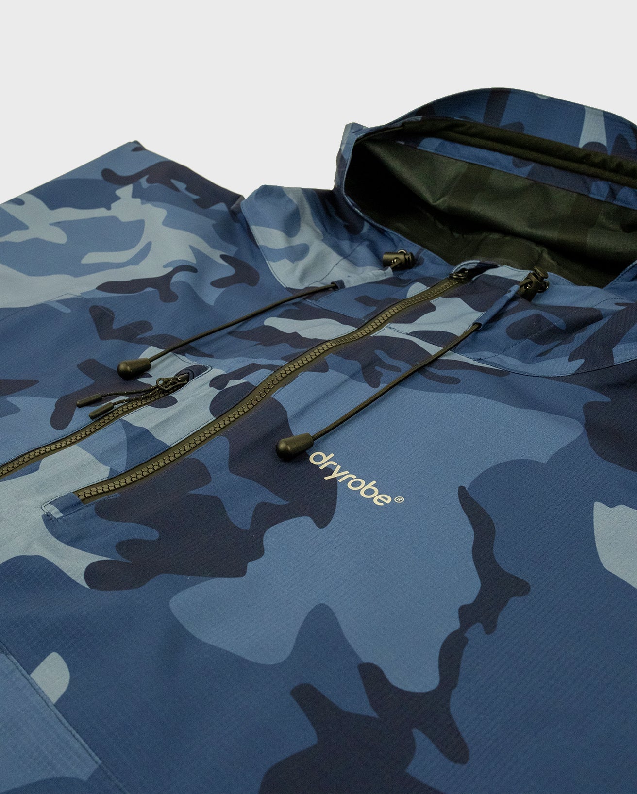Blue Camo One Size Rainproof Poncho