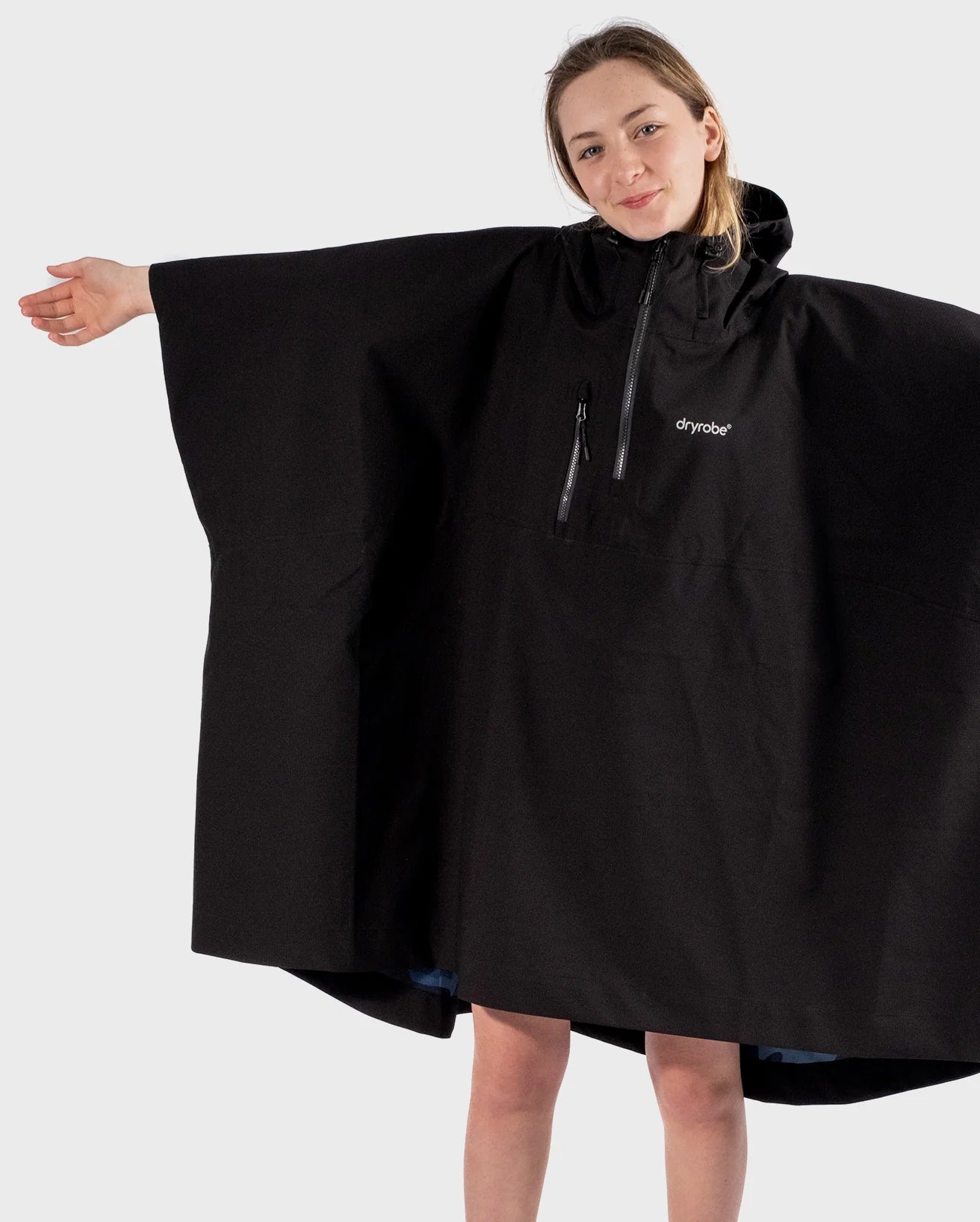 Black Rainproof Kids Poncho
