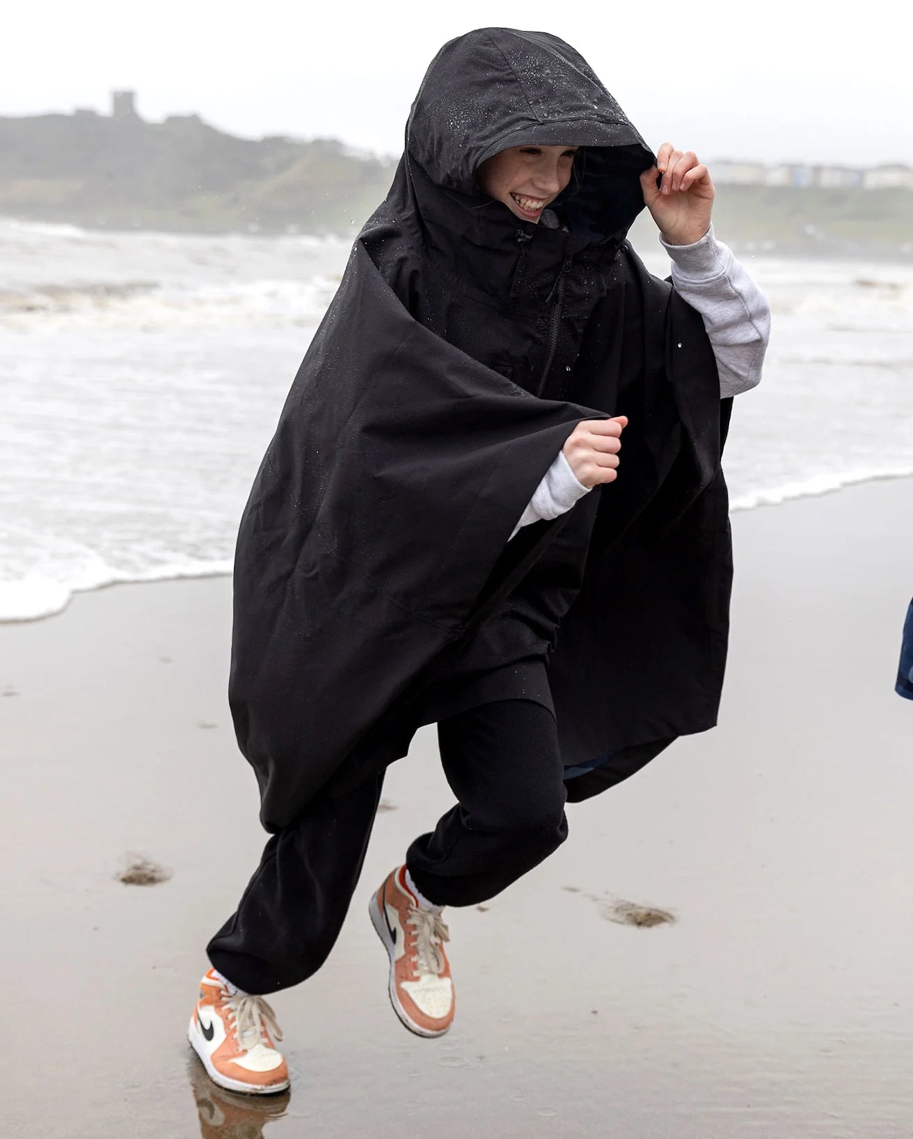 Black Rainproof Kids Poncho