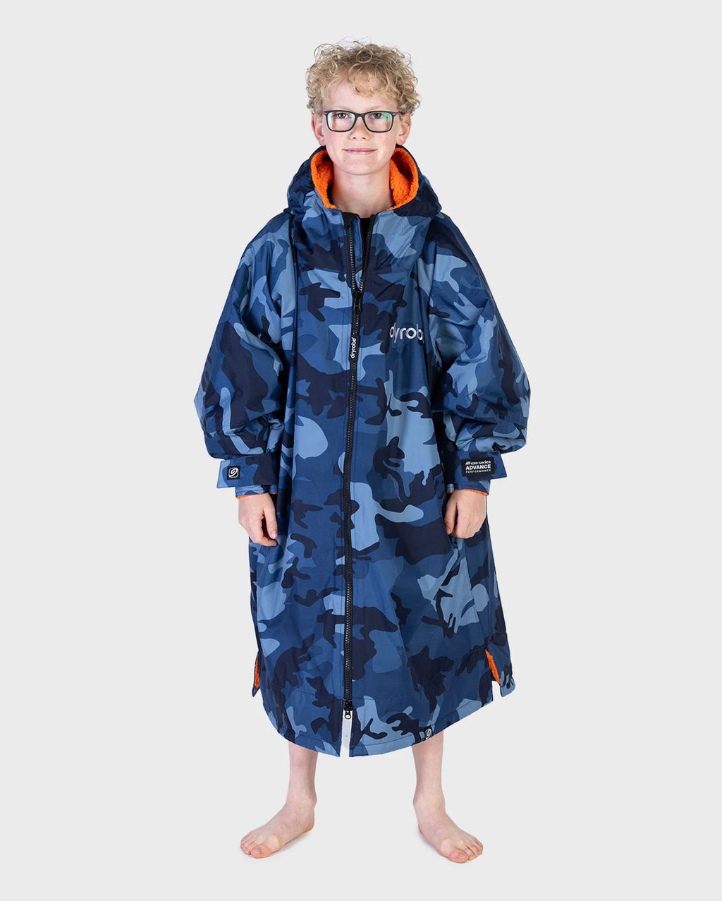 Blue Camo Orange Kids Advance Changing Robe
