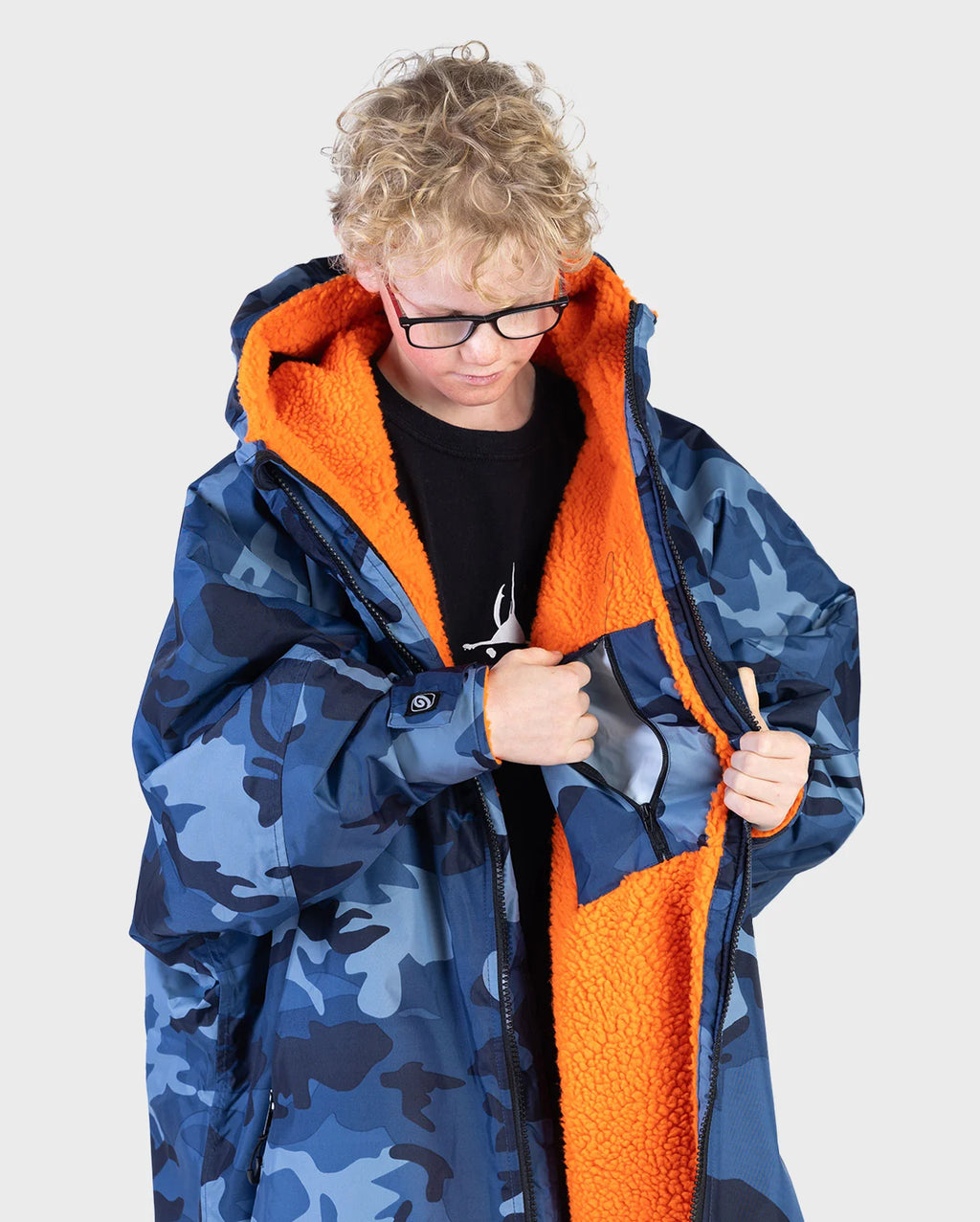 Blue Camo Orange Kids Advance Changing Robe