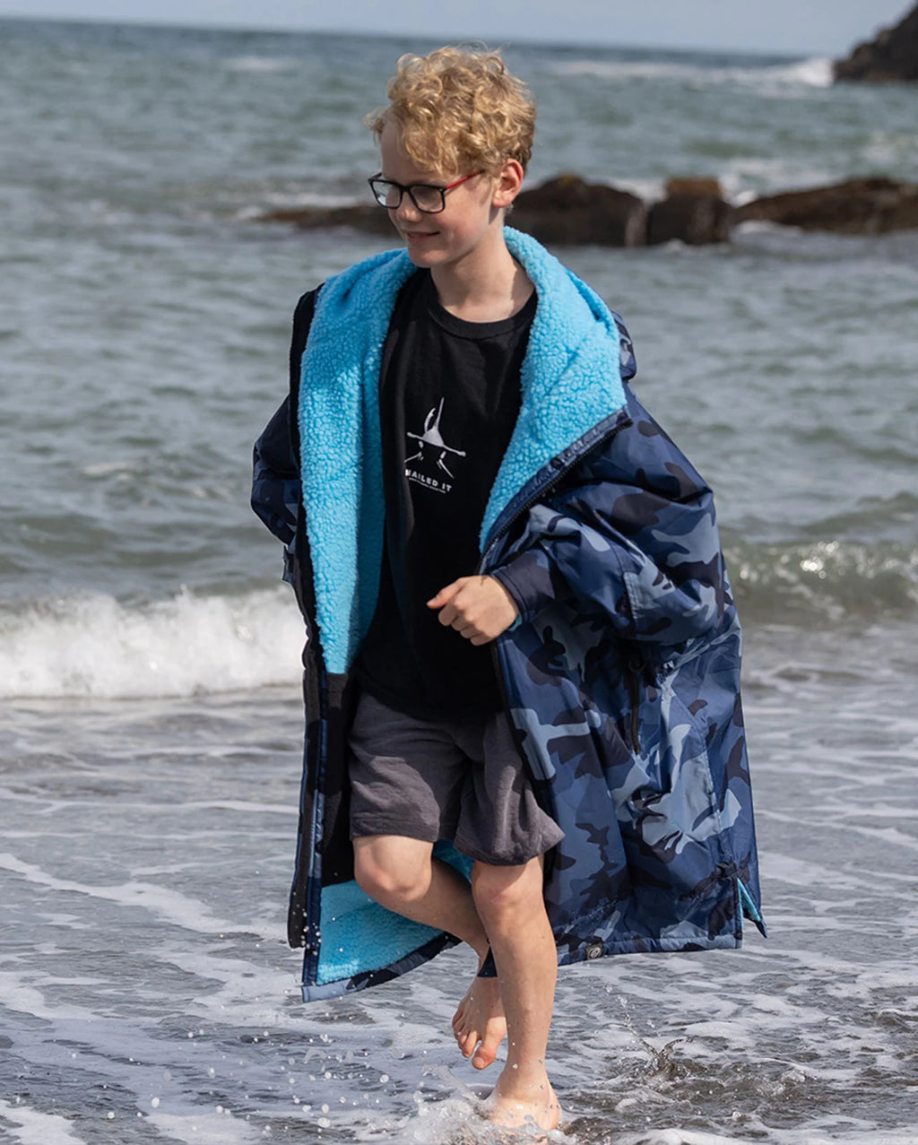 Blue Camo Blue Kids Advance Changing Robe