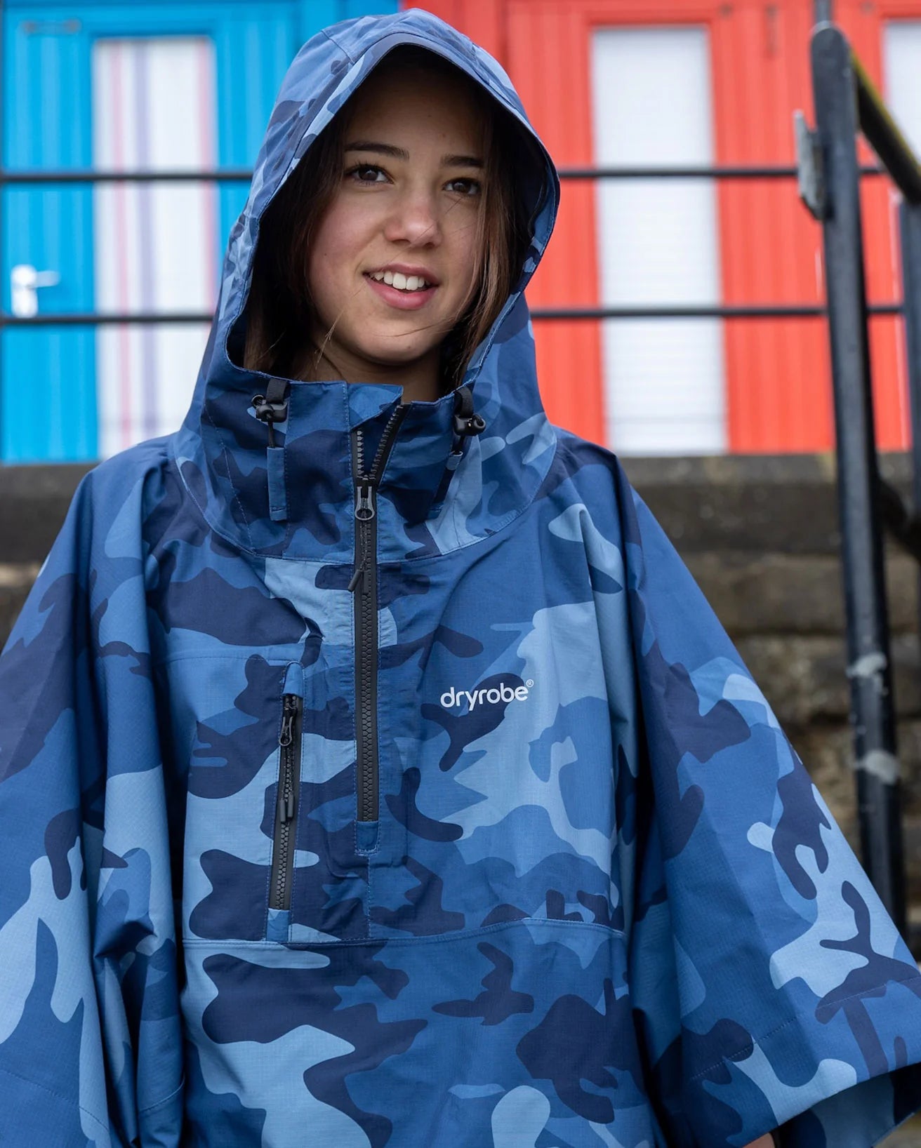 Blue Camo Rainproof Kids Poncho