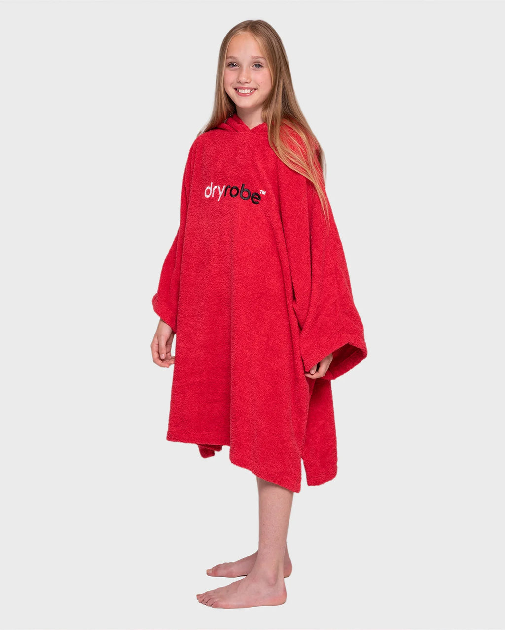 Red Kids Organic Towel Changing Robe