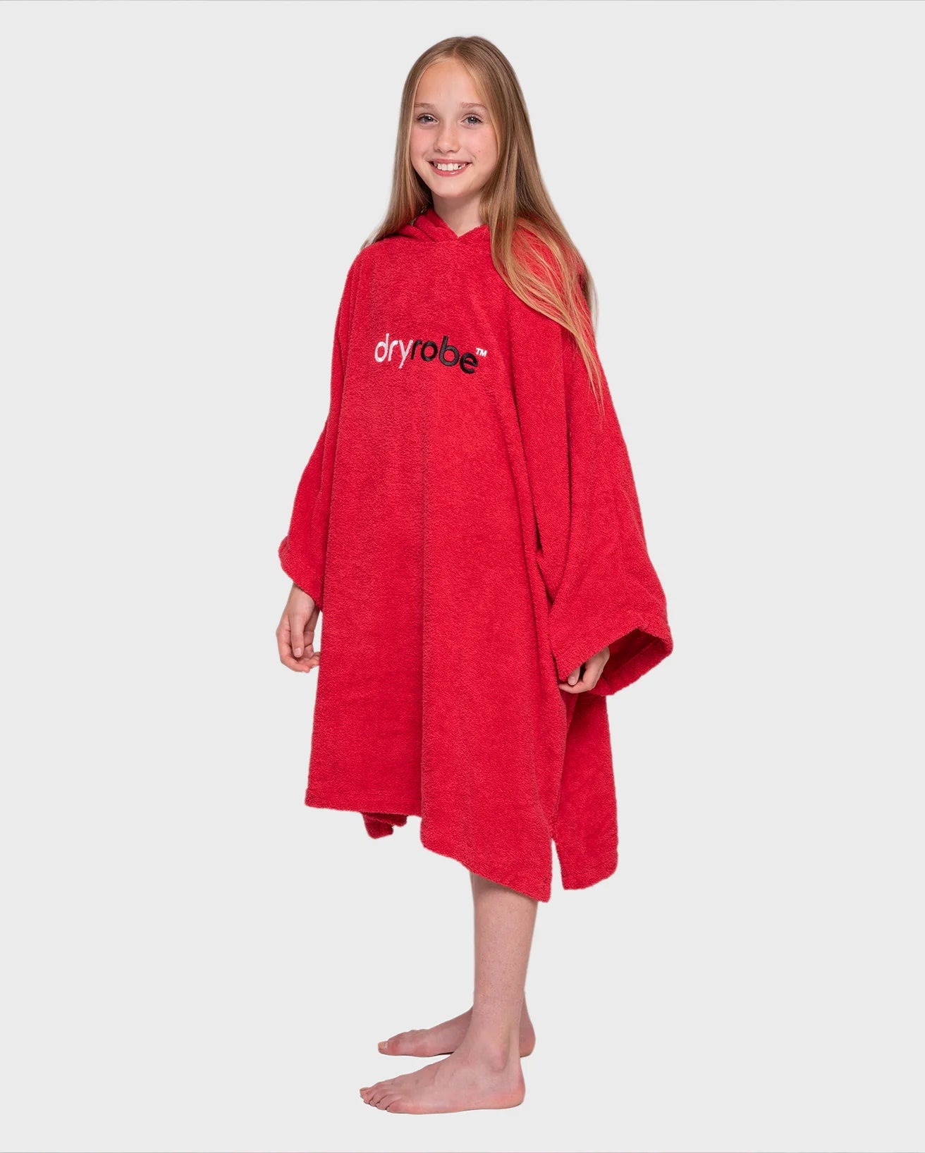 Red Kids Organic Towel Changing Robe