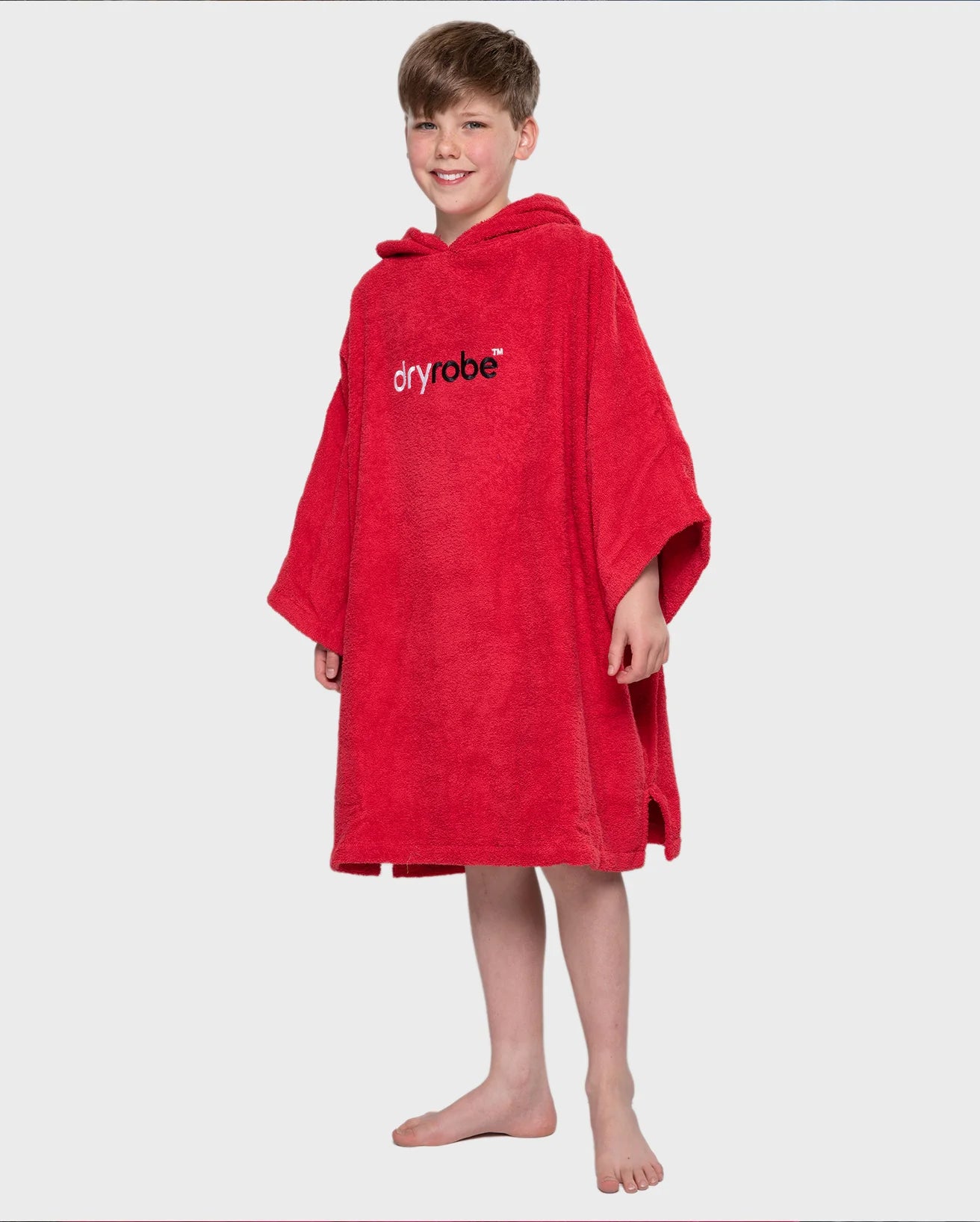 Red Kids Organic Towel Changing Robe