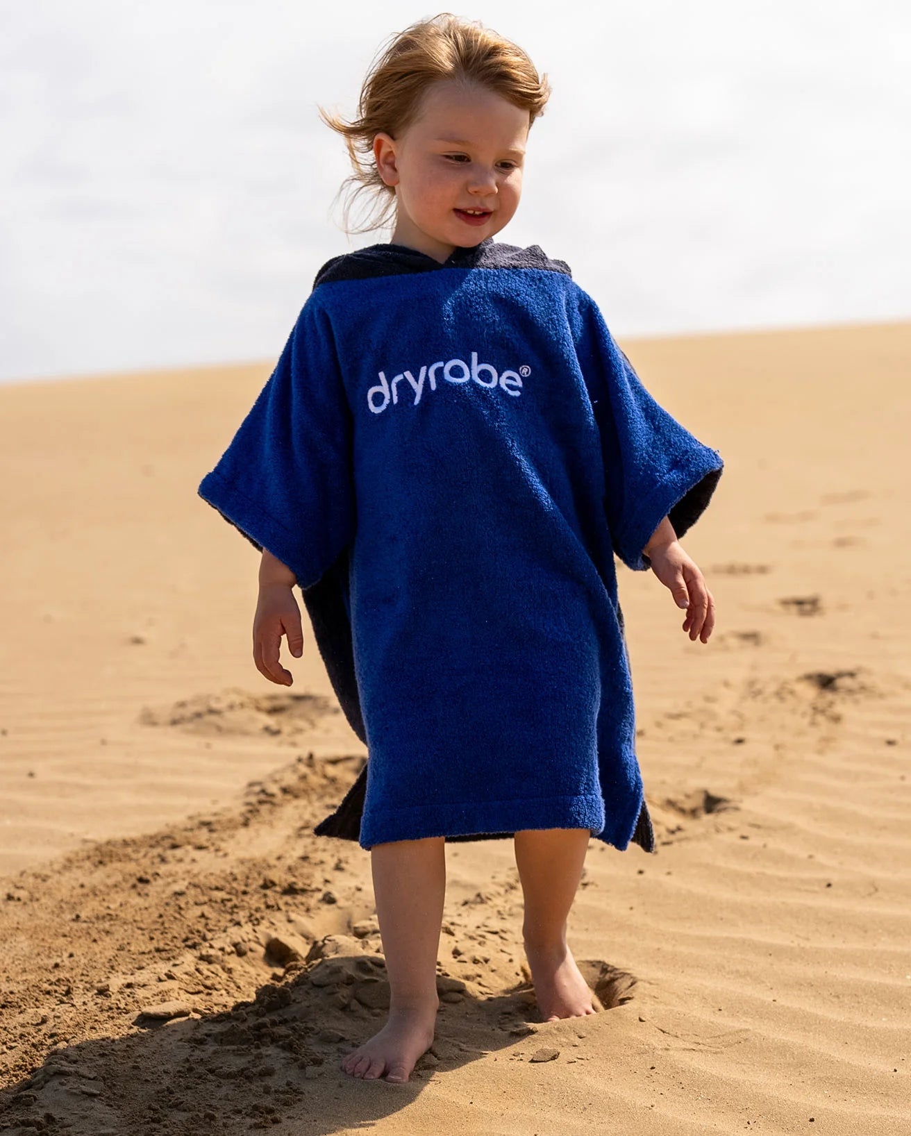 Navy Royal Blue Kids Organic Towel Changing Robe